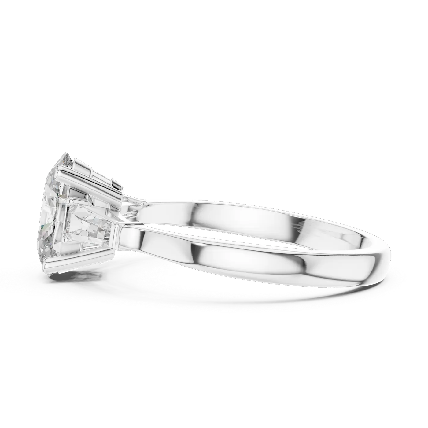 Bague de fiançailles Magnolia 1,09 ct en or blanc 18 carats, diamant ovale, vue 3