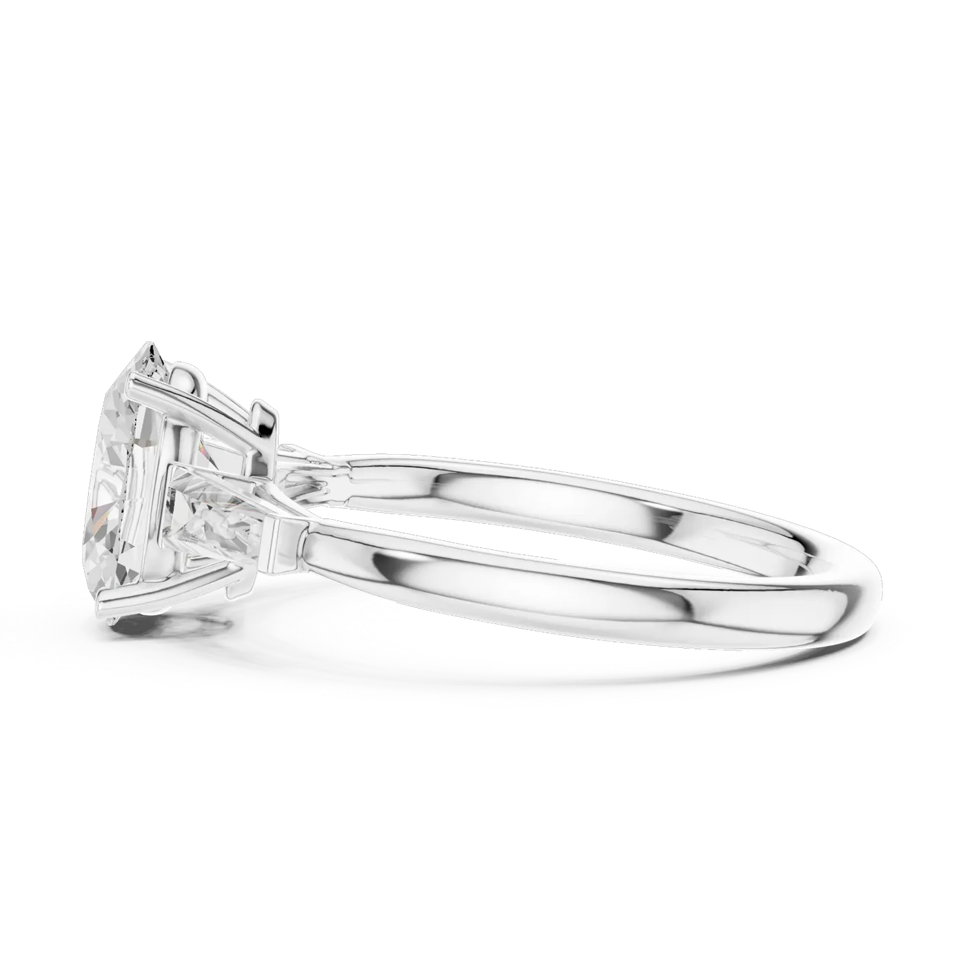 Bague de fiançailles Magnolia 1,43 ct en or blanc 18 carats, diamant ovale, vue 3