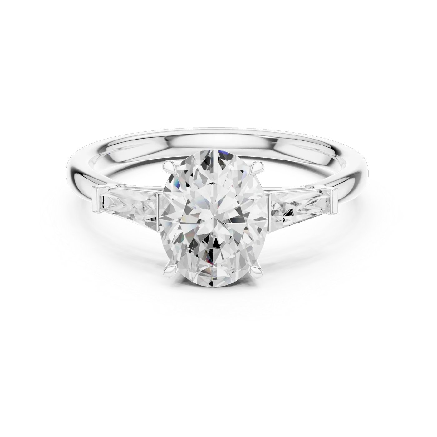 Bague de fiançailles Magnolia 1,43 ct en or blanc 18 carats, diamant ovale, vue 4