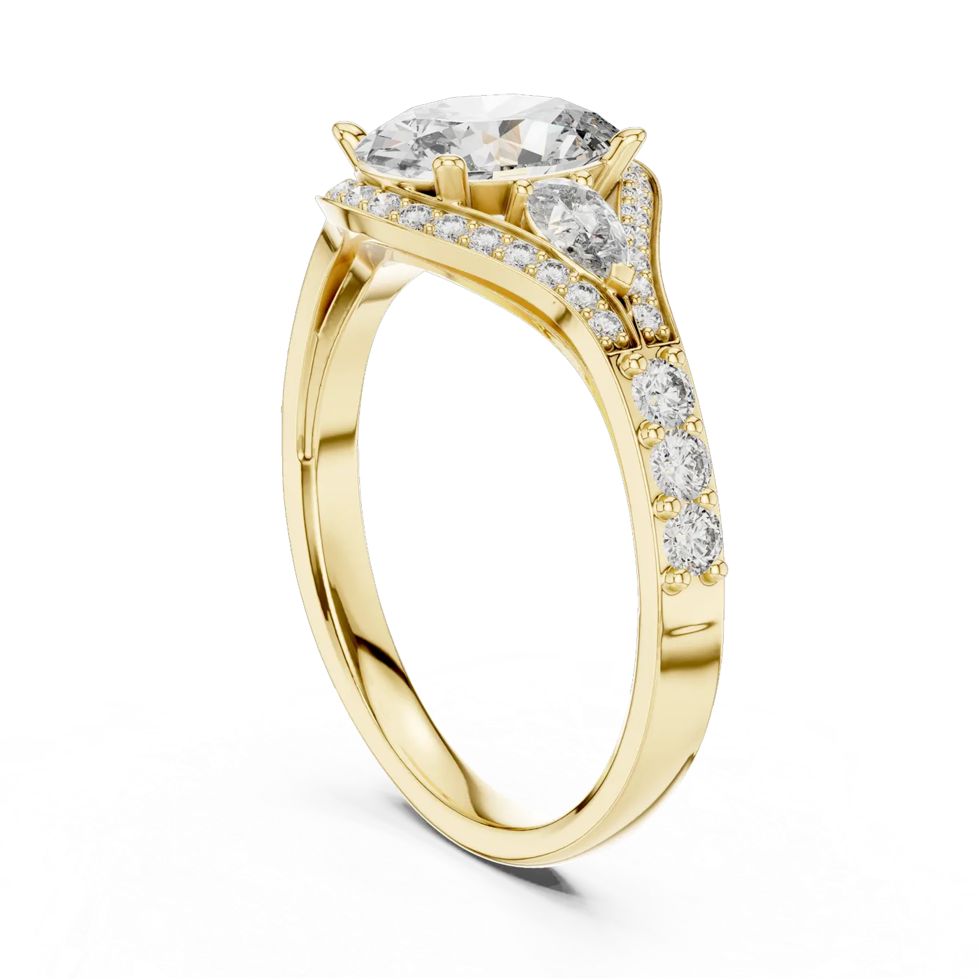 Bague de fiançailles Magnolia 1,14 ct n°3 en or jaune 18 carats, diamant ovale, vue 1