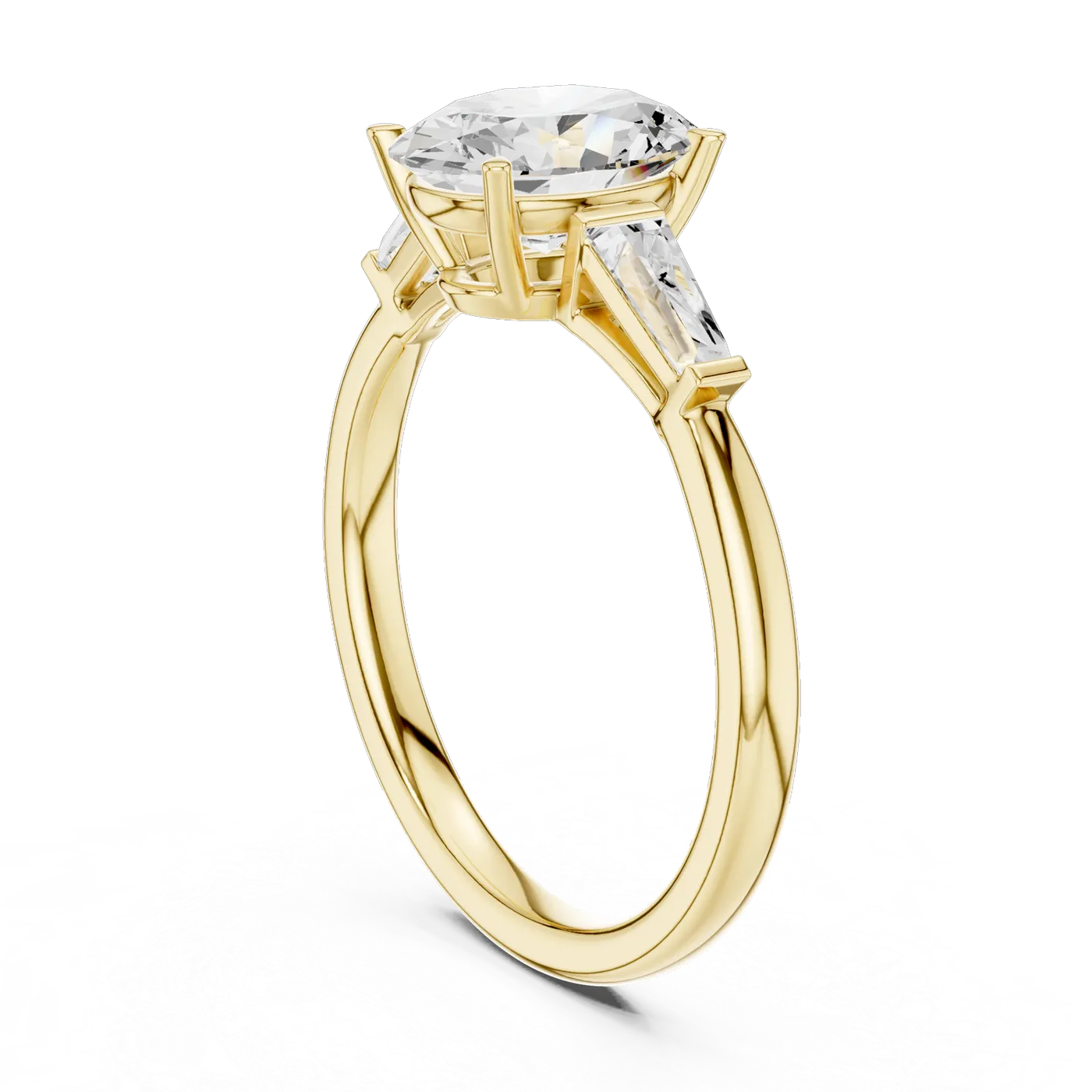 Bague de fiançailles Magnolia 1,43 ct en or jaune 18 carats, diamant ovale, vue 1