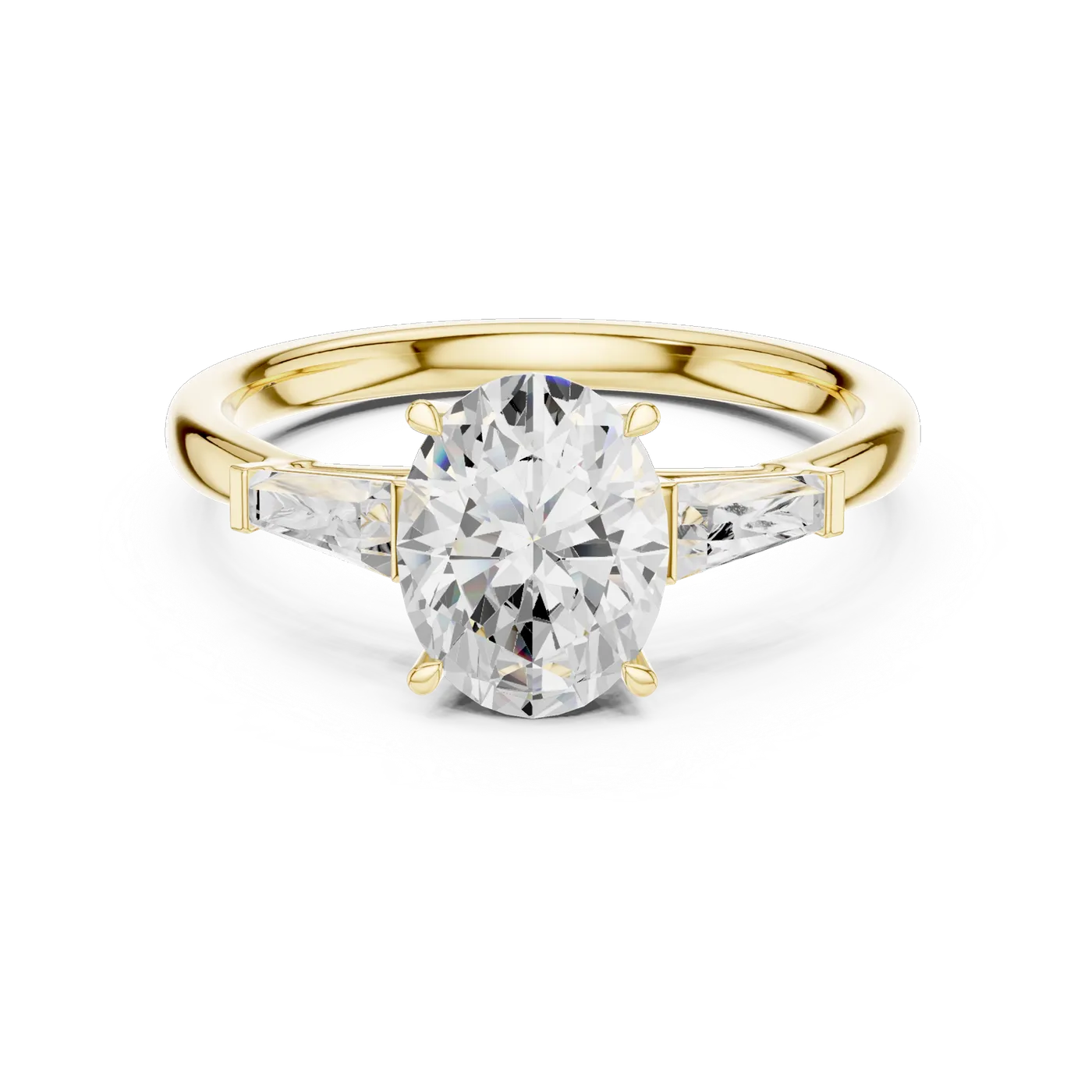 Bague de fiançailles Magnolia 1,43 ct en or jaune 18 carats, diamant ovale, vue 4