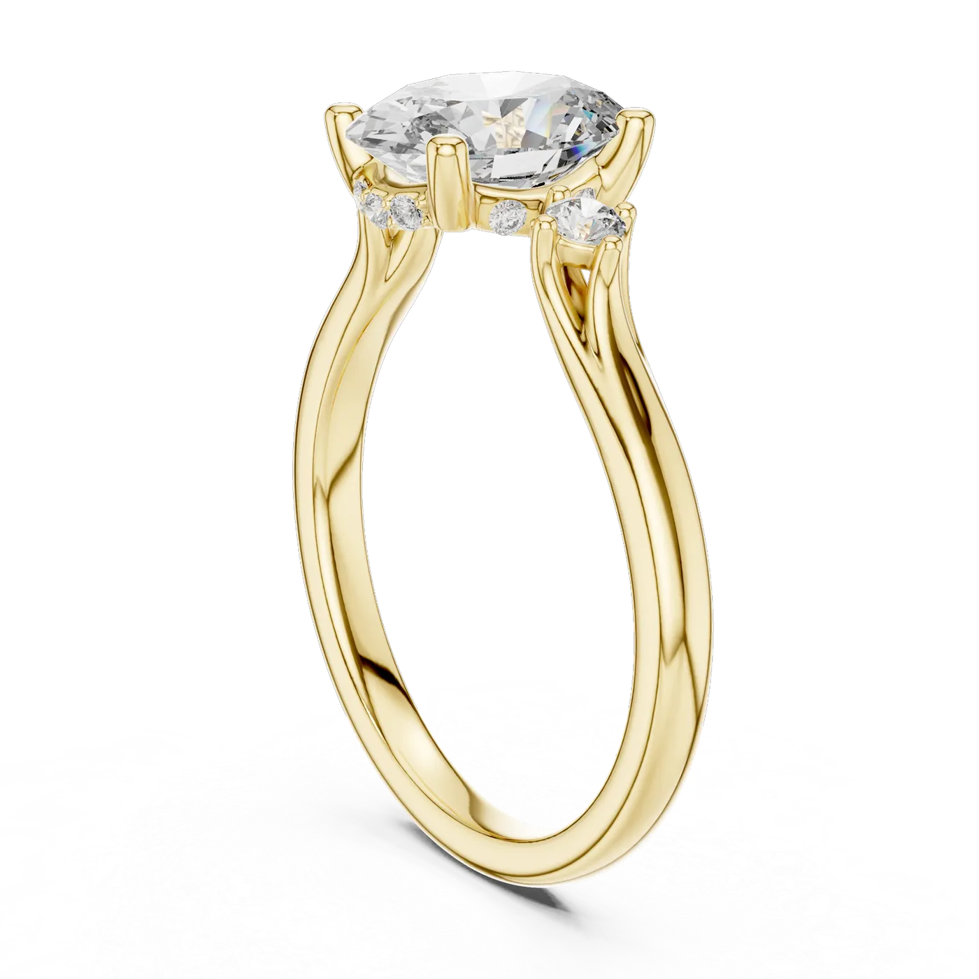 Bague de fiançailles Magnolia 1,76 ct n°3 en or jaune 18 carats, diamant ovale, vue 1