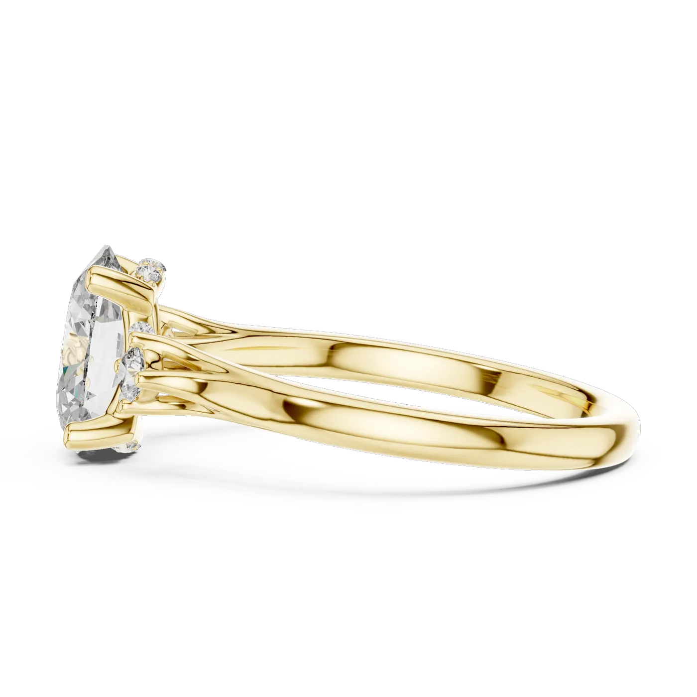 Bague de fiançailles Magnolia 1,76 ct n°3 en or jaune 18 carats, diamant ovale, vue 3