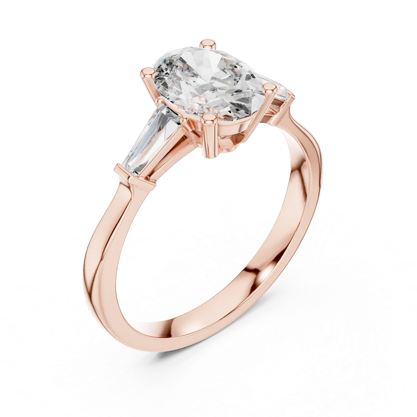 Bague de fiançailles Magnolia 1,09 ct en or rose 18 carats, diamant ovale, vue 2