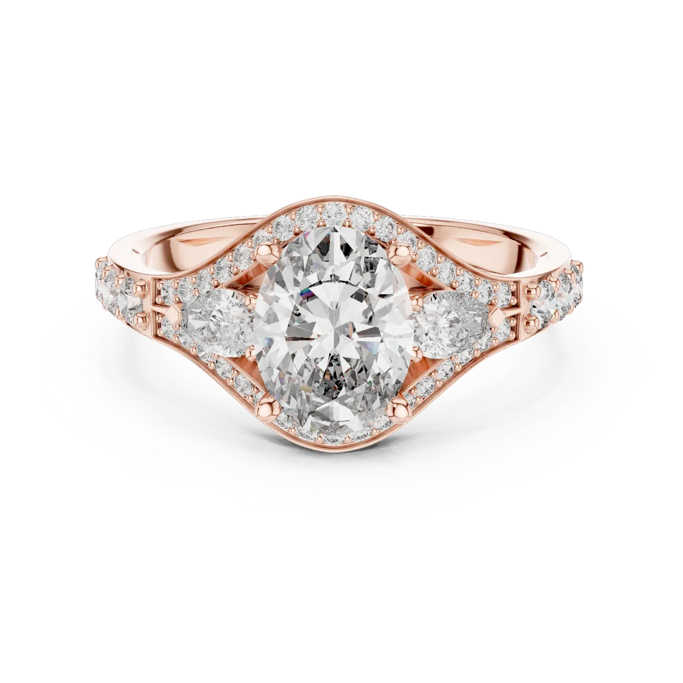 Bague de fiançailles Magnolia 1,14 ct n°3 en or rose 18 carats, diamant ovale, vue 4