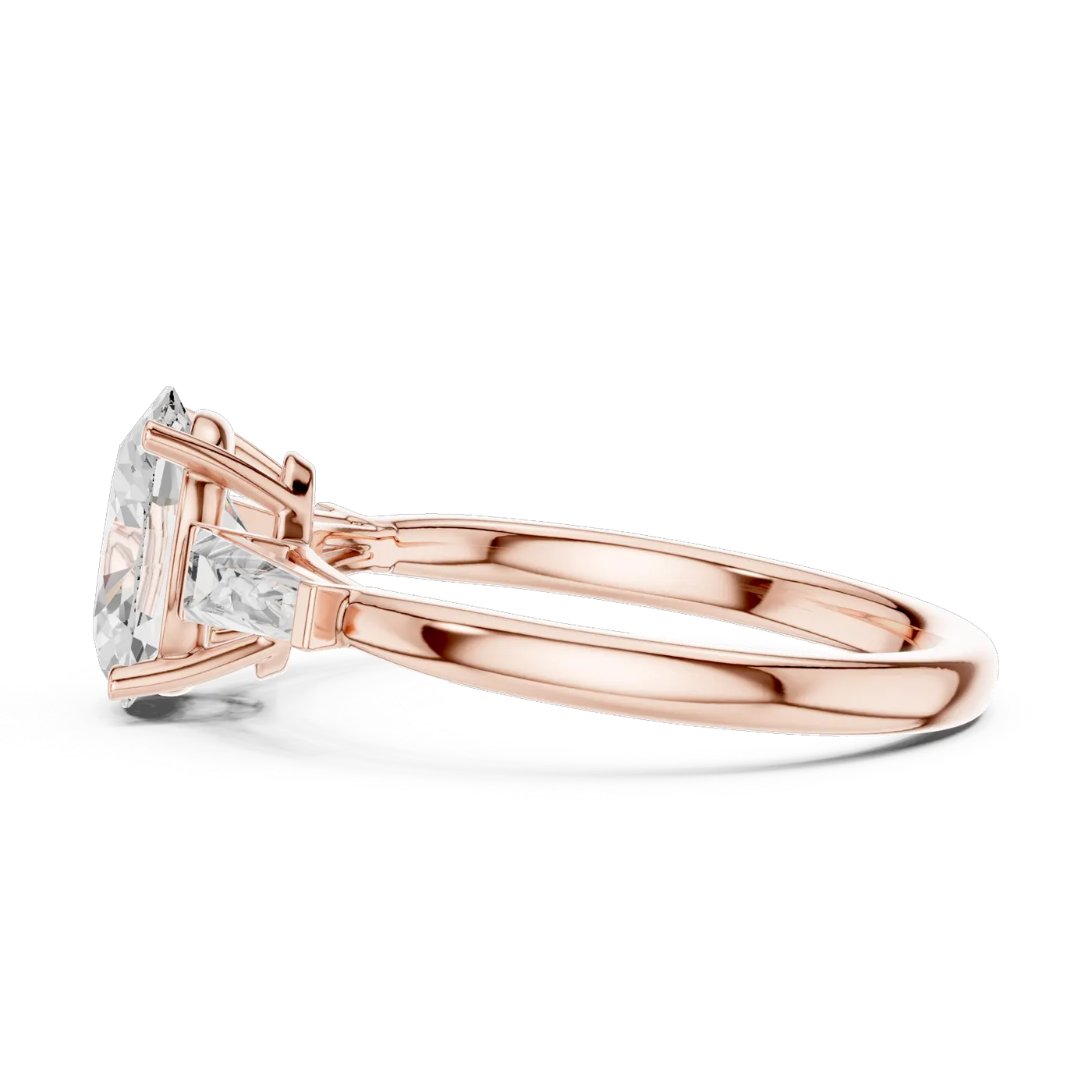 Bague de fiançailles Magnolia 1,43 ct en or rose 18 carats, diamant ovale, vue 3