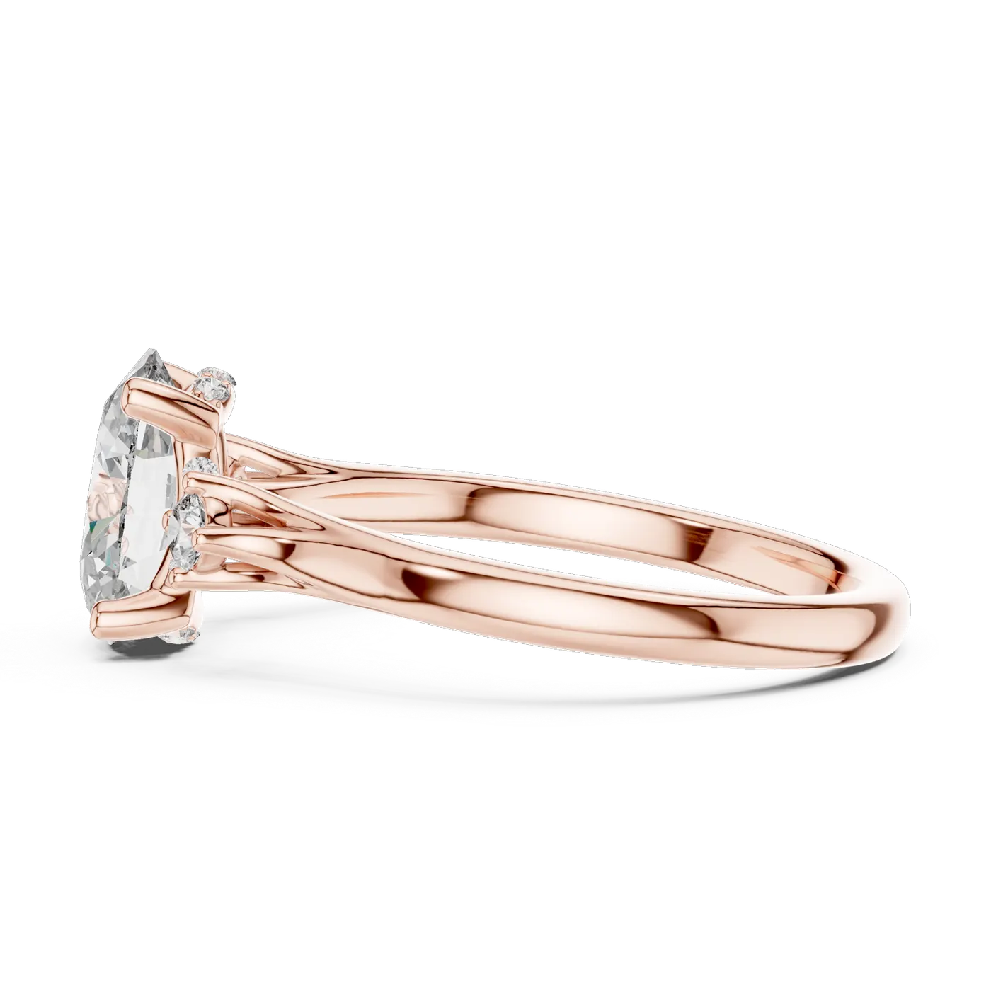 Bague de fiançailles Magnolia 1,76 ct n°3 en or rose 18 carats, diamant ovale, vue 3