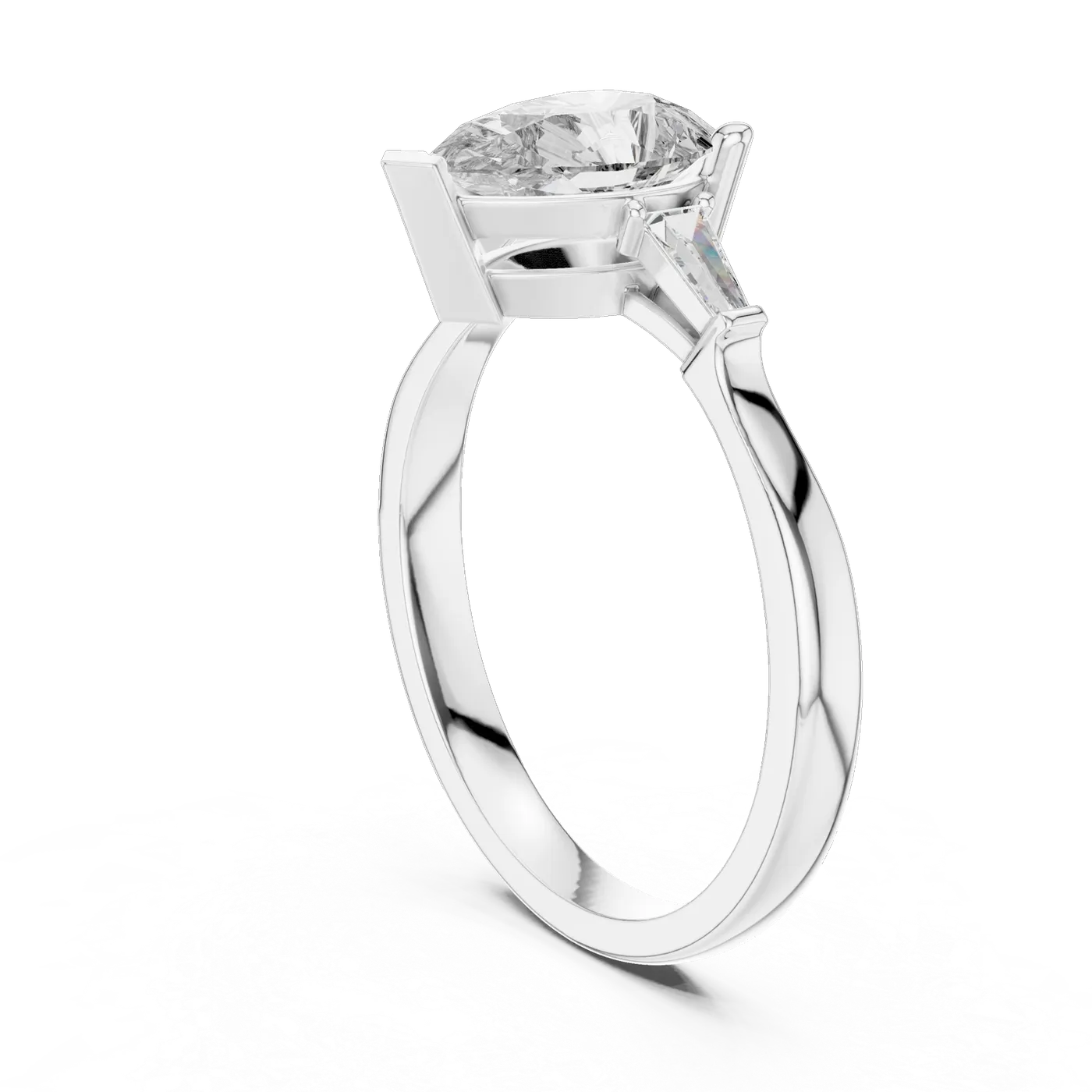 Bague de fiançailles Dahlia 0,92 ct en or blanc 18 carats, diamant poire, vue 1