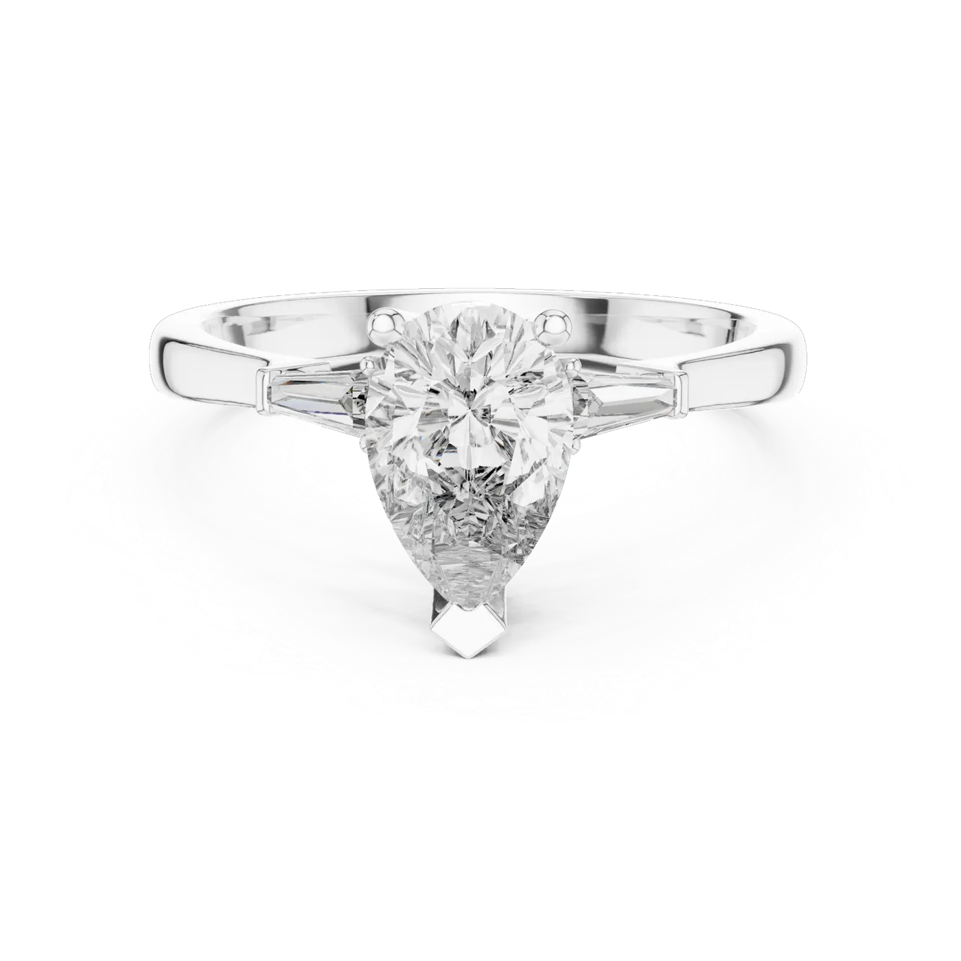 Bague de fiançailles Dahlia 0,92 ct en or blanc 18 carats, diamant poire, vue 4