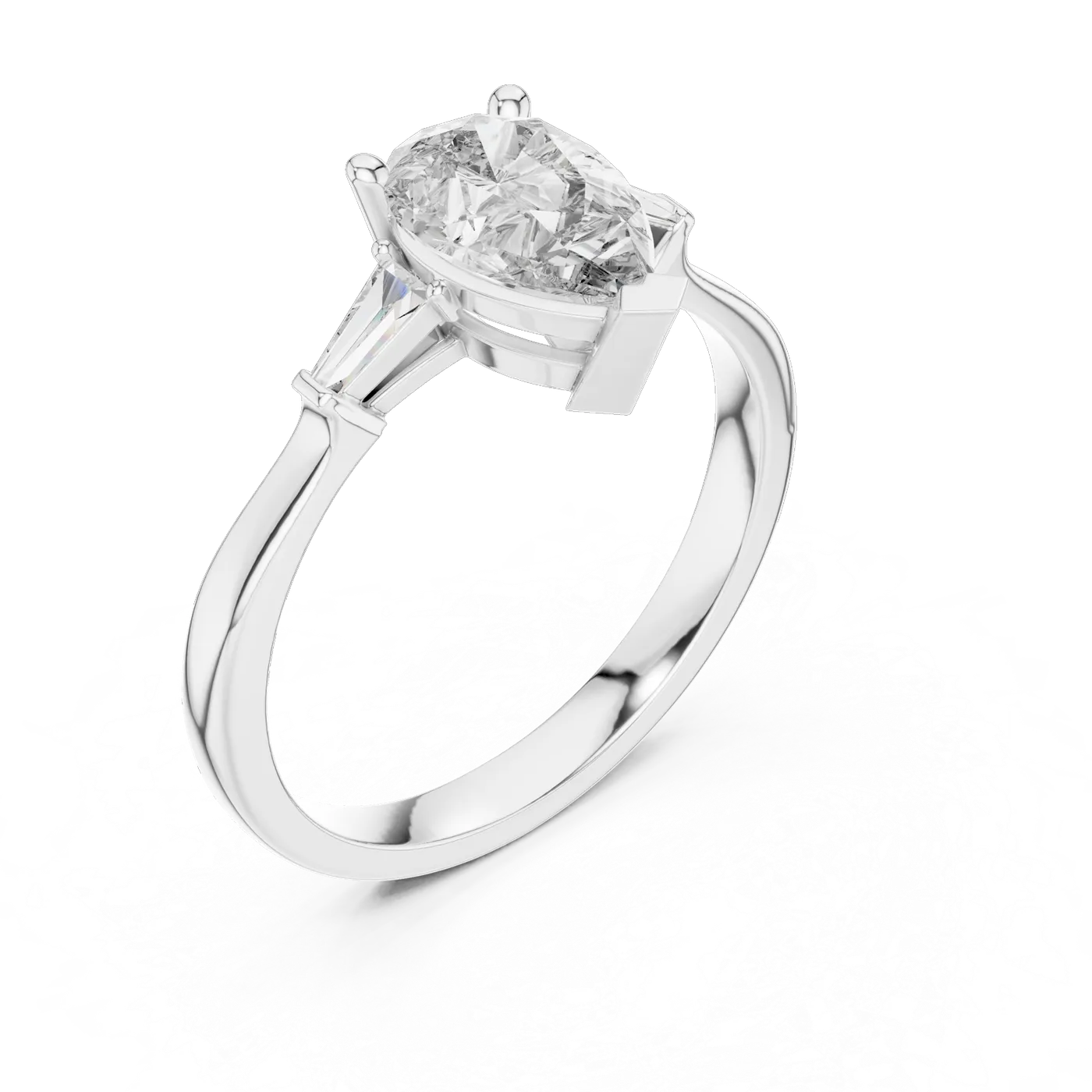 Bague de fiançailles Dahlia 0,94 ct en or blanc 18 carats, diamant poire, vue 2