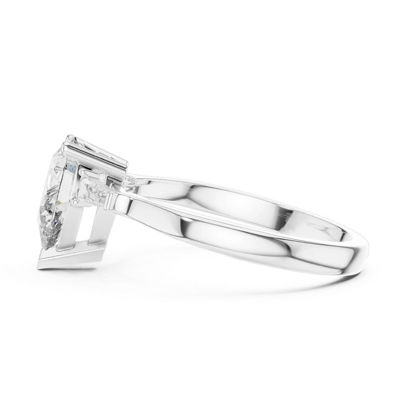 Bague de fiançailles Dahlia 0,94 ct en or blanc 18 carats, diamant poire, vue 3