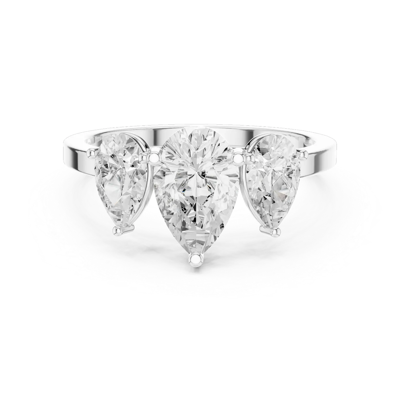 Bague de fiançailles Dahlia 0,99 ct n°2 en or blanc 18 carats, diamant poire, vue 4