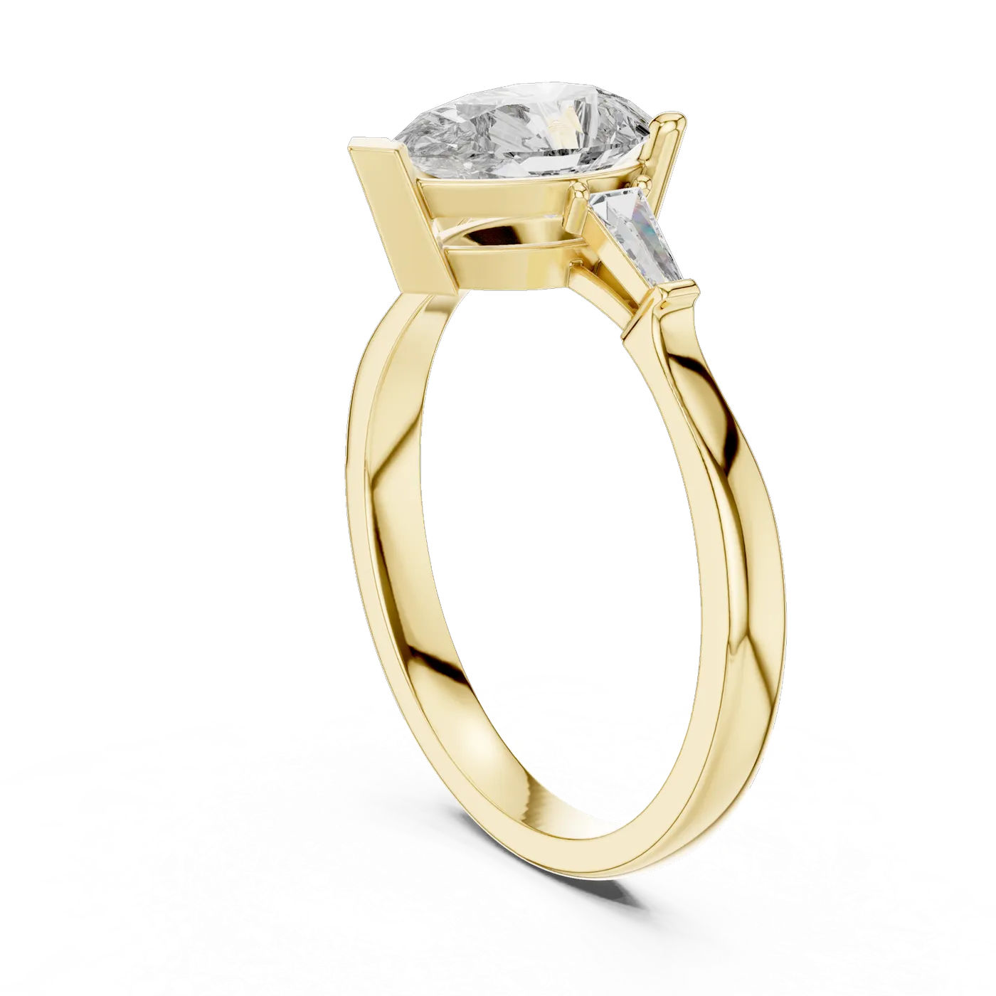 Bague de fiançailles Dahlia 0,92 ct en or jaune 18 carats, diamant poire, vue 1