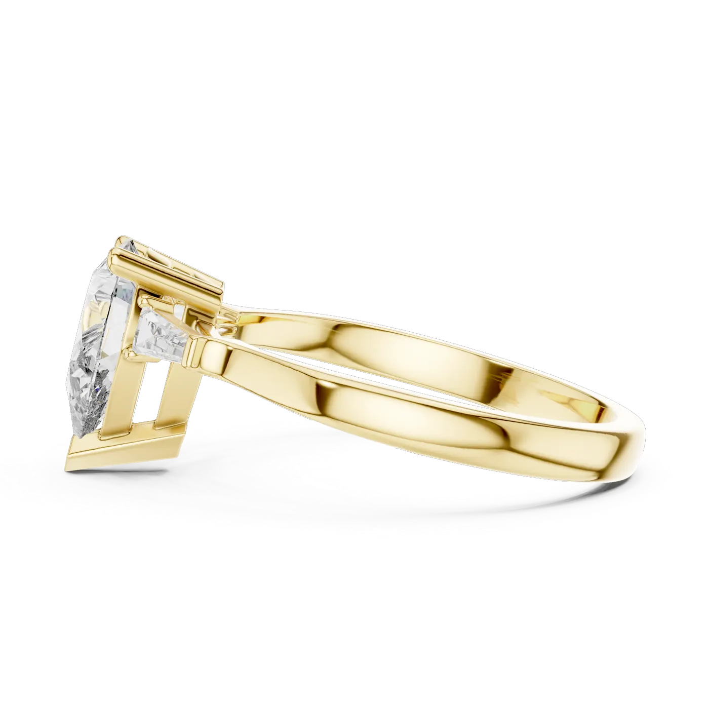 Bague de fiançailles Dahlia 0,94 ct en or jaune 18 carats, diamant poire, vue 3