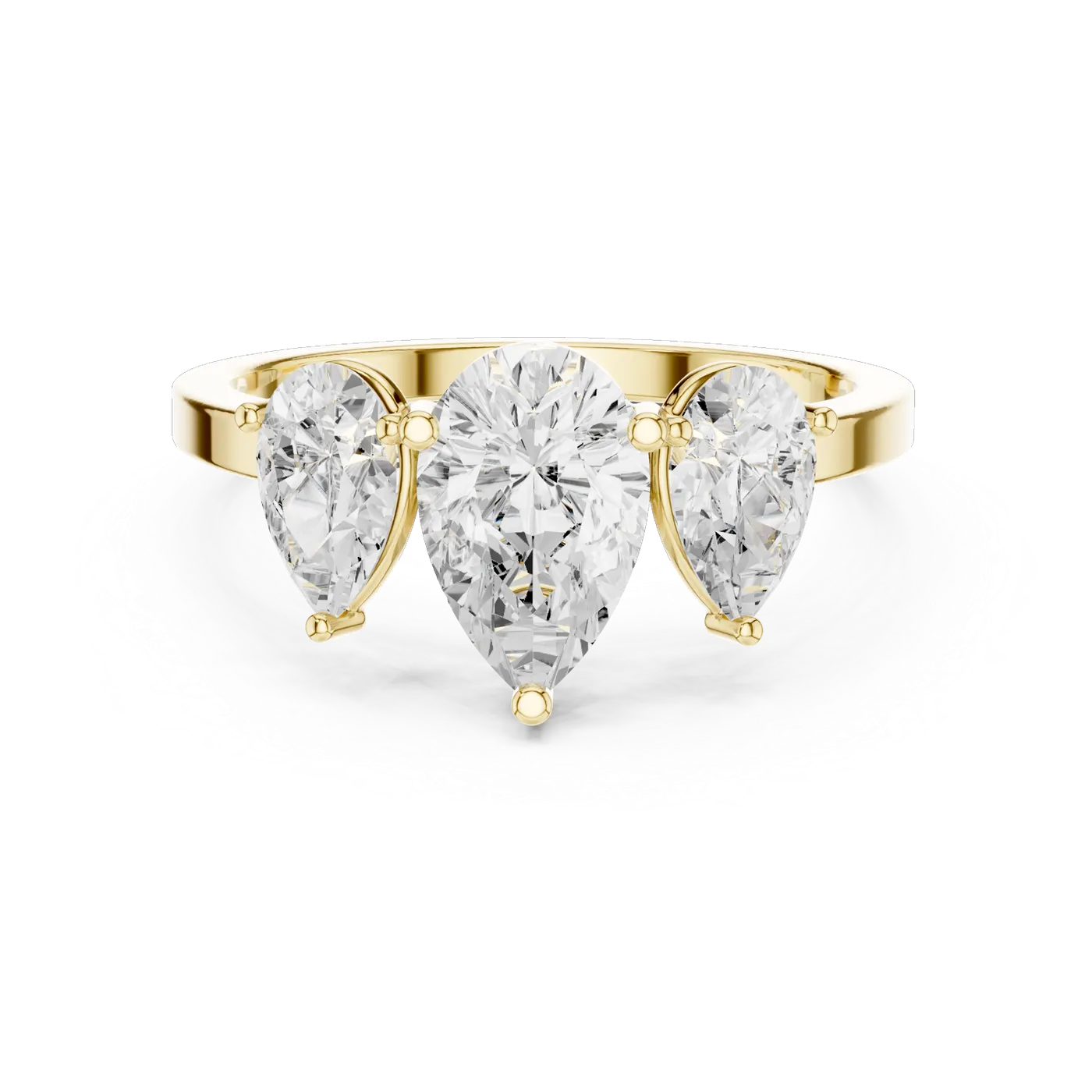 Bague de fiançailles Dahlia 0,99 ct n°2 en or jaune 18 carats, diamant poire, vue 4