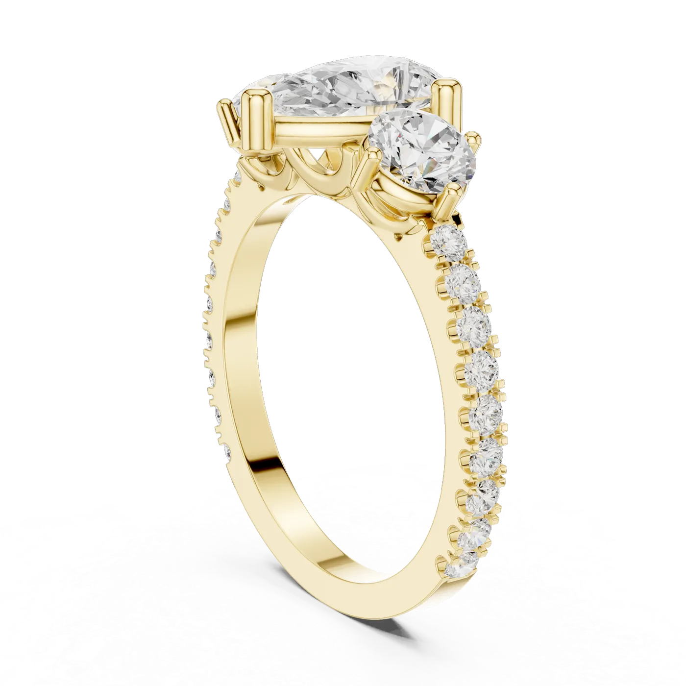 Bague de fiançailles Dahlia 0,99 ct n°3 en or jaune 18 carats, diamant poire, vue 1