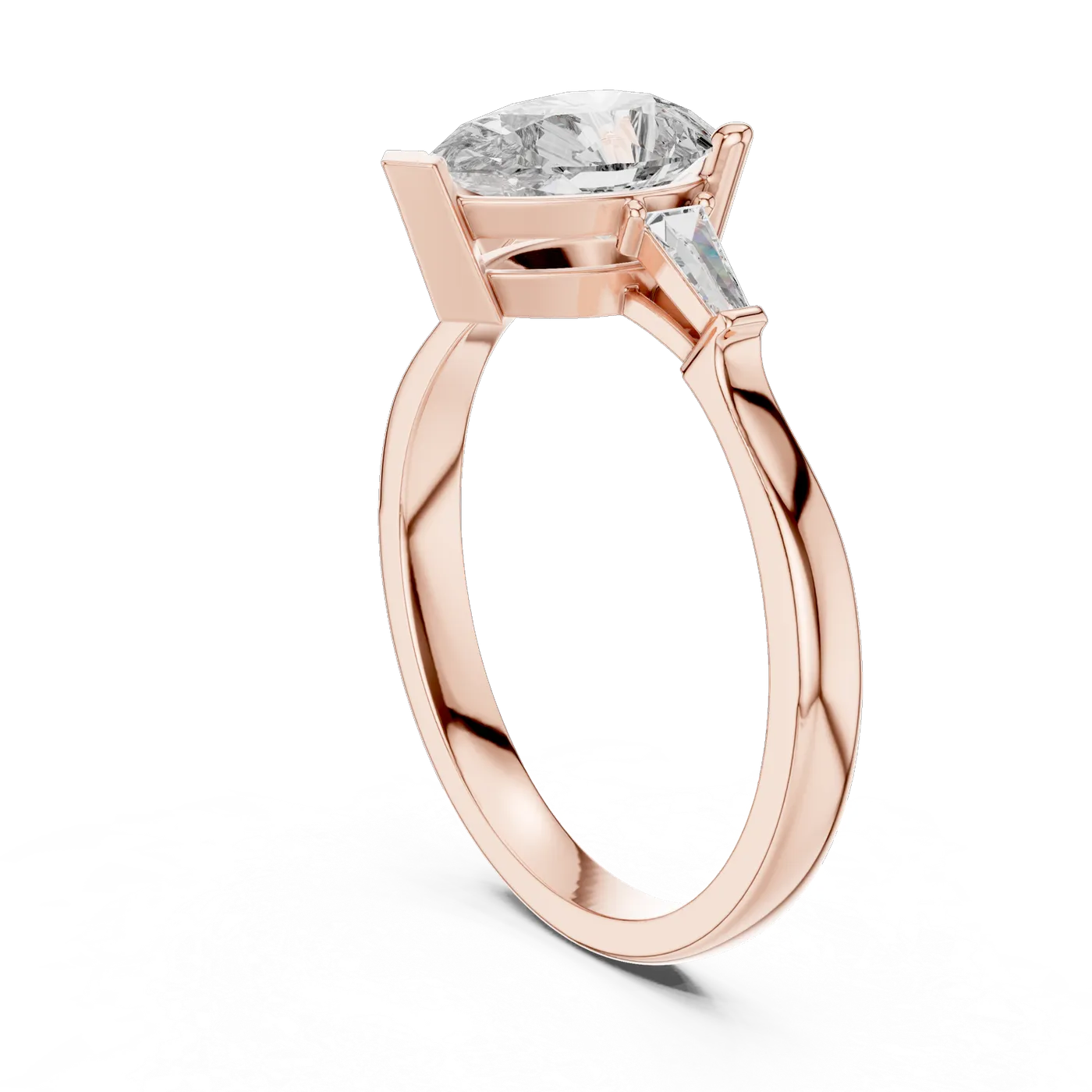 Bague de fiançailles Dahlia 0,94 ct en or rose 18 carats, diamant poire, vue 1