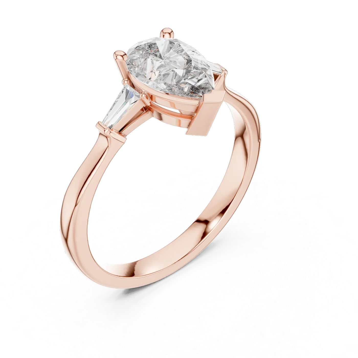 Bague de fiançailles Dahlia 0,94 ct en or rose 18 carats, diamant poire, vue 2