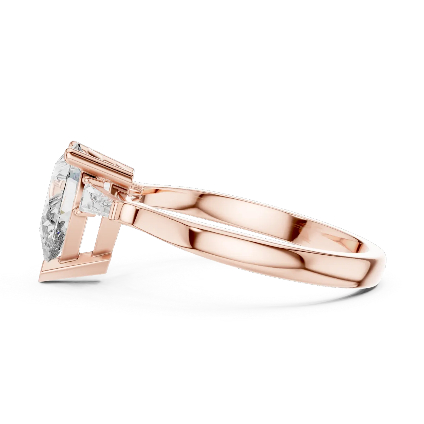 Bague de fiançailles Dahlia 0,94 ct en or rose 18 carats, diamant poire, vue 3