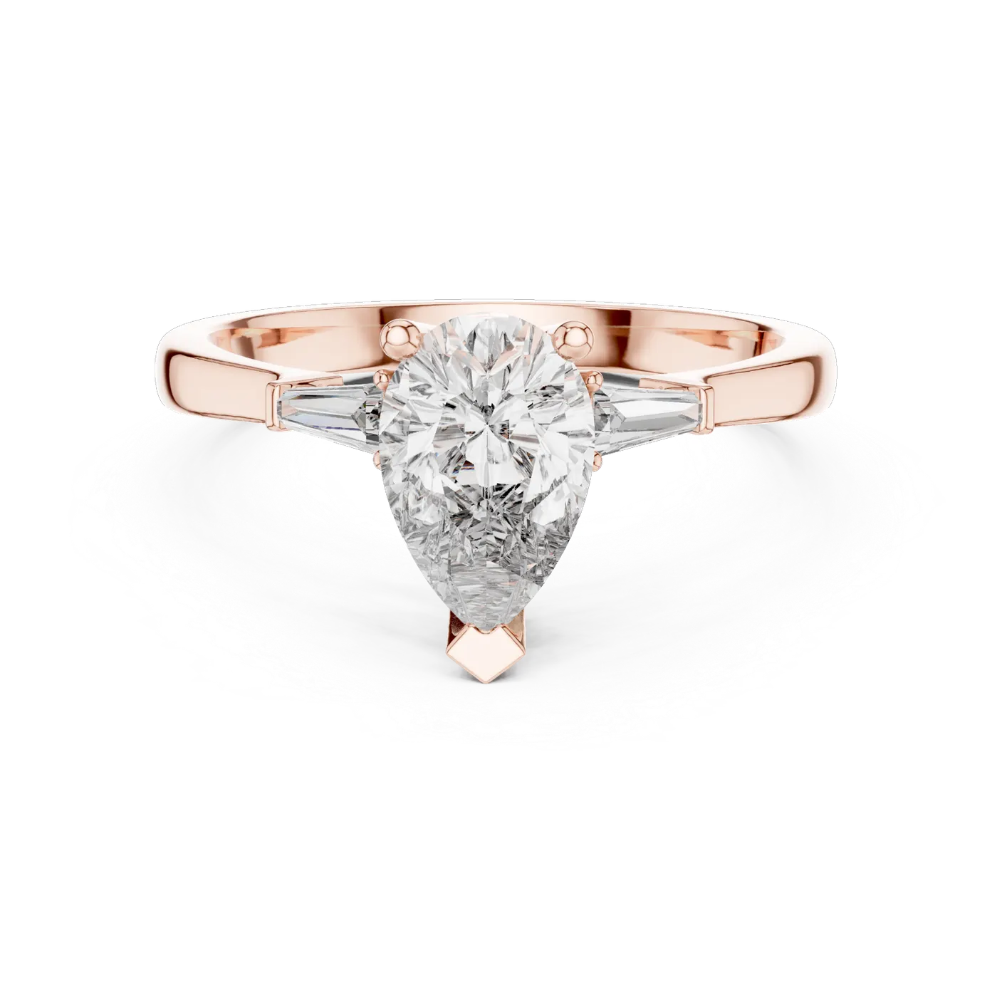 Bague de fiançailles Dahlia 0,94 ct en or rose 18 carats, diamant poire, vue 4