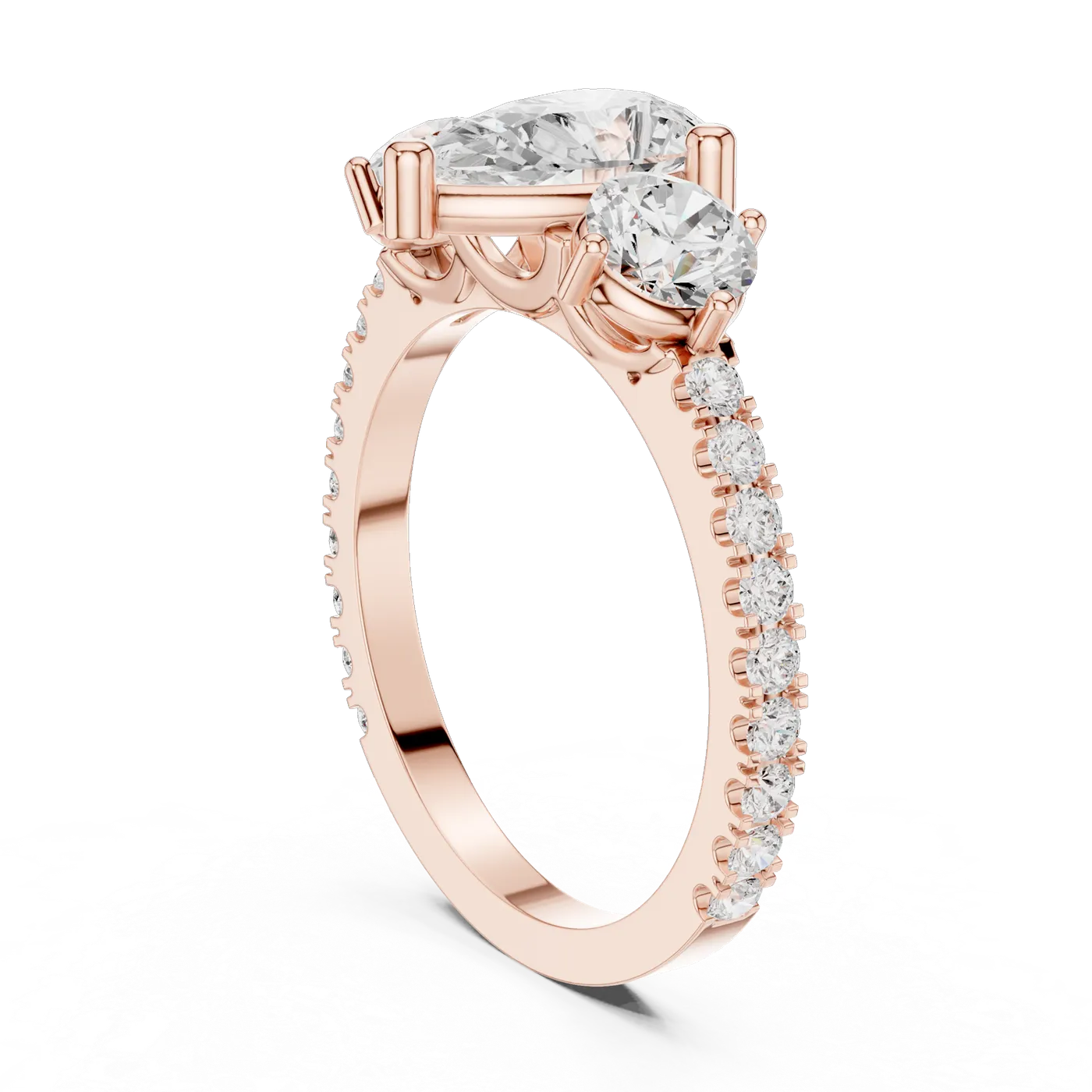 Bague de fiançailles Dahlia 0,99 ct n°3 en or rose 18 carats, diamant poire, vue 1