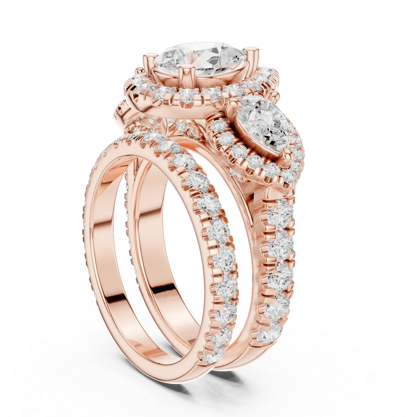 Bague de fiançailles Dahlia 1,28 ct n°3 en or rose 18 carats, diamant poire, vue 1