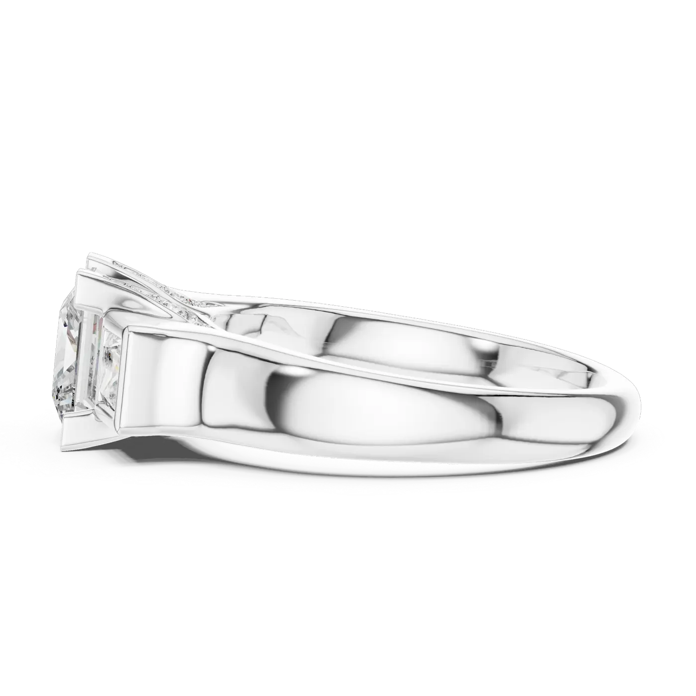 Bague de fiançailles Camélia 1,52 ct en or blanc 18 carats, diamant princesse, vue 3