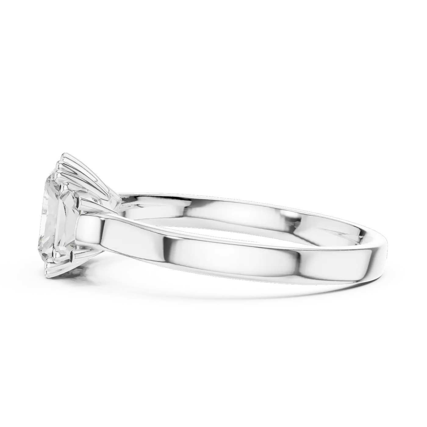 Bague de fiançailles Tournesol 1,00 ct en or blanc 18 carats, diamant radiant, vue 3