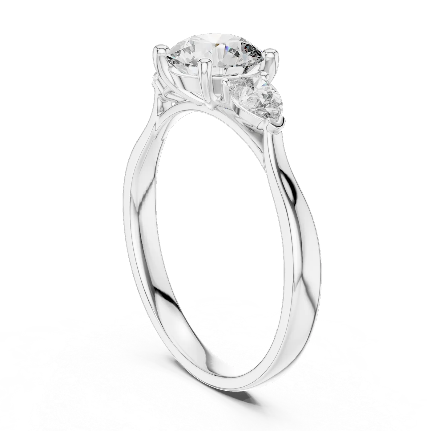 Bague de fiançailles Marguerite 0,73 ct en or blanc 18 carats, diamant rond, vue 1