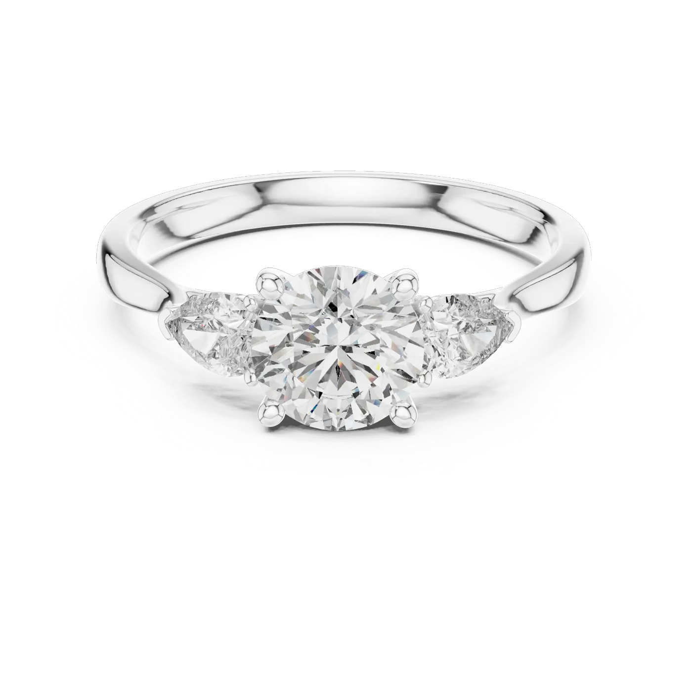 Bague de fiançailles Marguerite 0,73 ct en or blanc 18 carats, diamant rond, vue 4