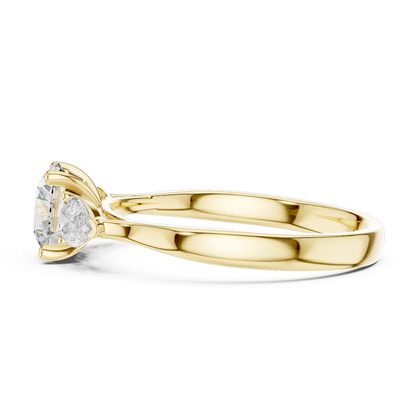 Bague de fiançailles Marguerite 0,73 ct en or jaune 18 carats, diamant rond, vue 3