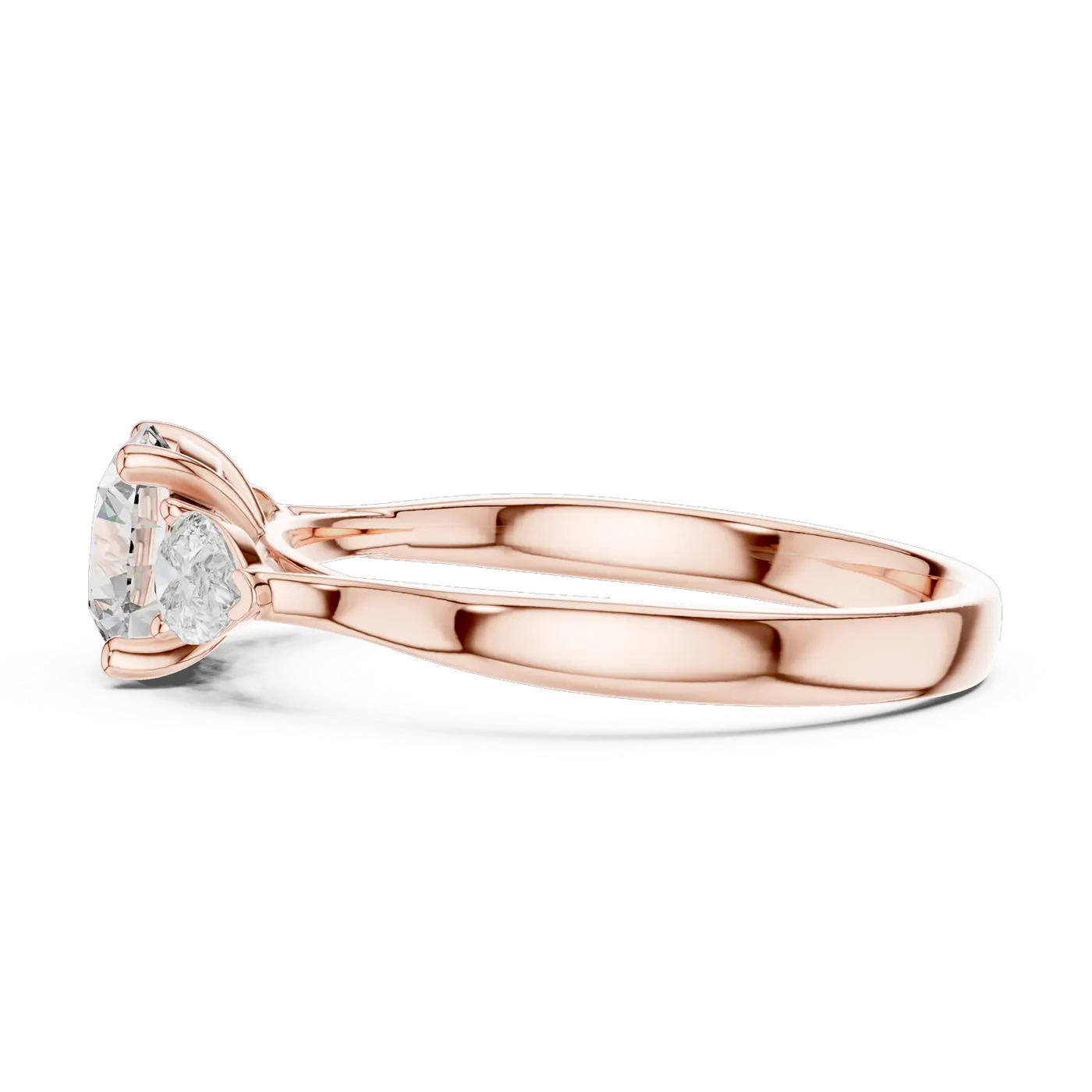 Bague de fiançailles Marguerite 0,73 ct en or rose 18 carats, diamant rond, vue 3