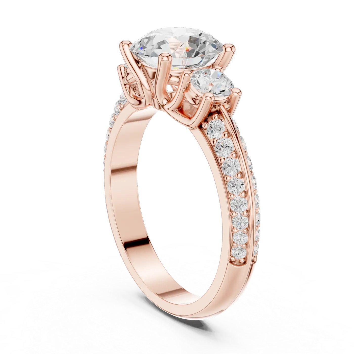 Bague de fiançailles Marguerite 1,92 ct n°2 en or rose 18 carats, diamant rond, vue 1