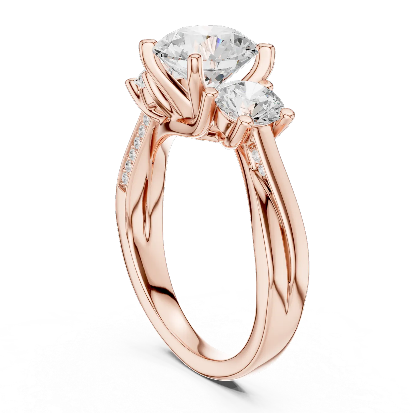Bague de fiançailles Marguerite 1,92 ct n°3 en or rose 18 carats, diamant rond, vue 1