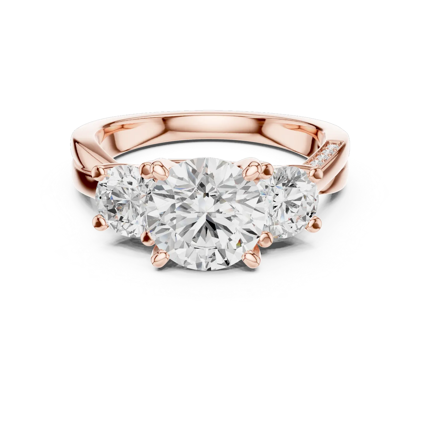 Bague de fiançailles Marguerite 1,92 ct n°3 en or rose 18 carats, diamant rond, vue 4