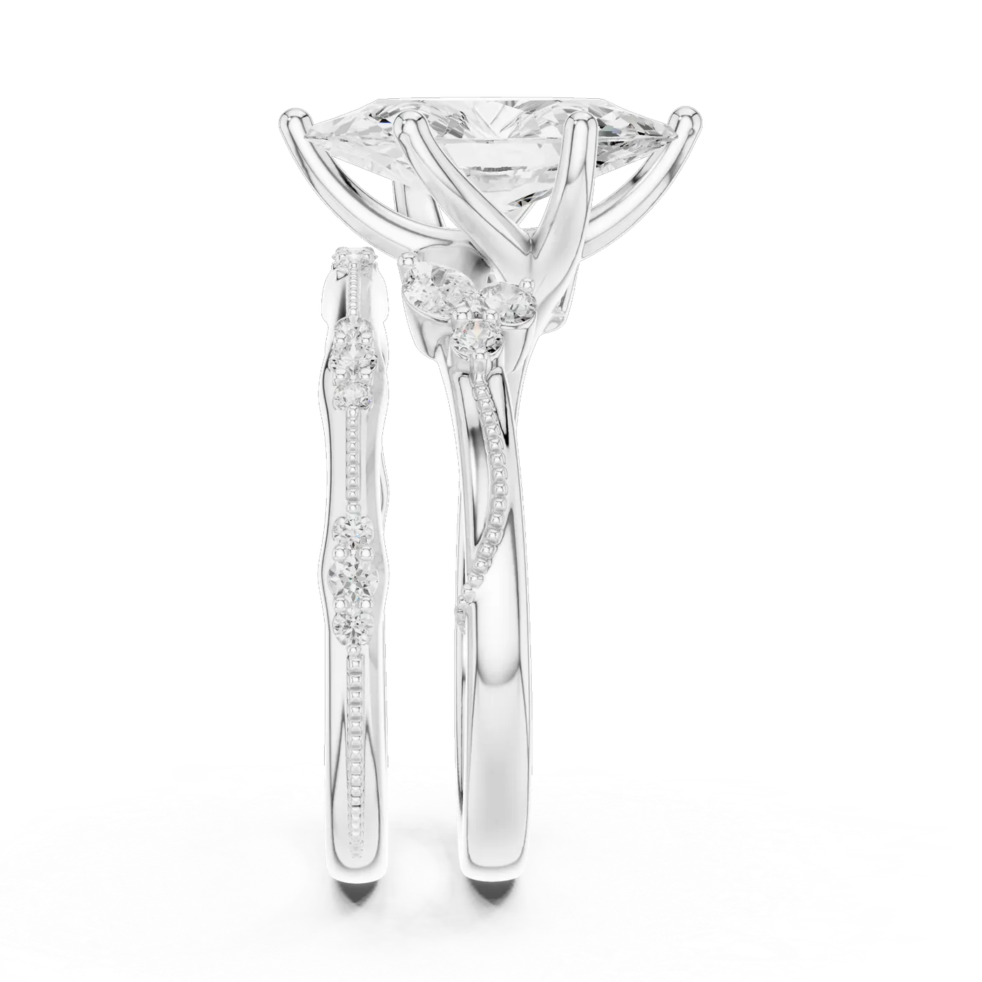 Bague de fiançailles Lys 1,72 ct en or blanc 18 carats, diamant marquise, vue 3
