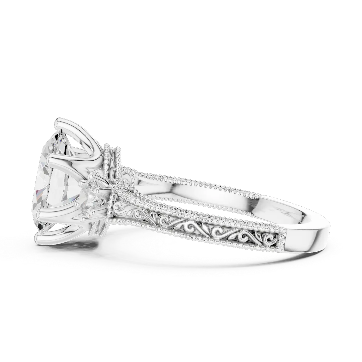 Bague de fiançailles Magnolia 1,76 ct n°4 en or blanc 18 carats, diamant ovale, vue 3