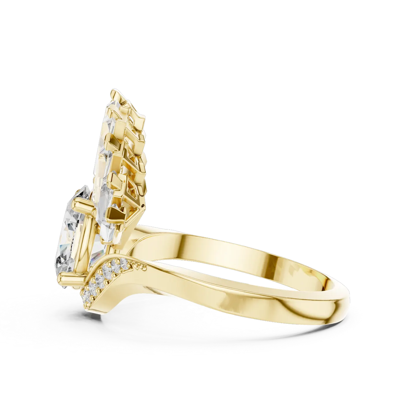 Bague de fiançailles Magnolia 1,04 ct en or jaune 18 carats, diamant ovale, vue 3