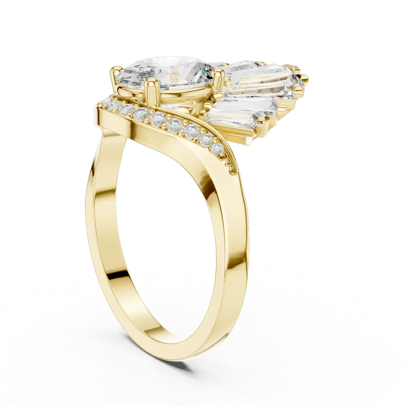 Bague de fiançailles Magnolia 1,05 ct en or jaune 18 carats, diamant ovale, vue 1