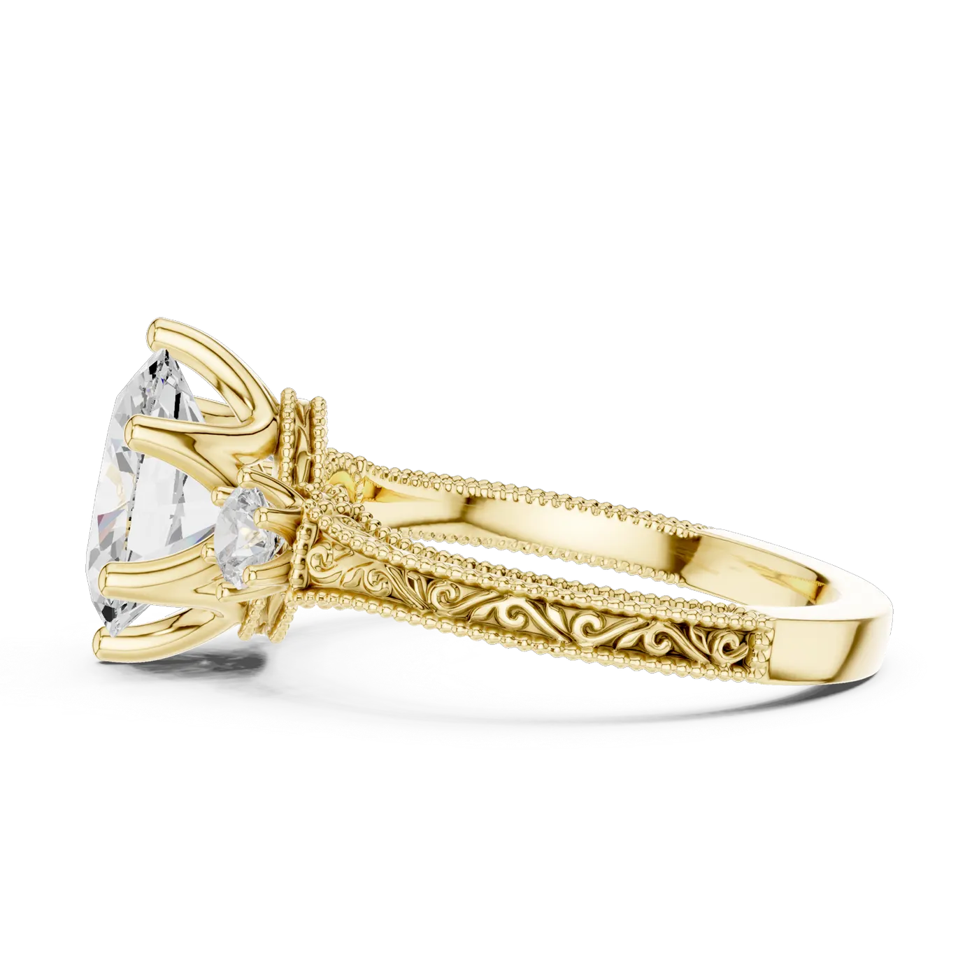 Bague de fiançailles Magnolia 1,76 ct n°4 en or jaune 18 carats, diamant ovale, vue 3