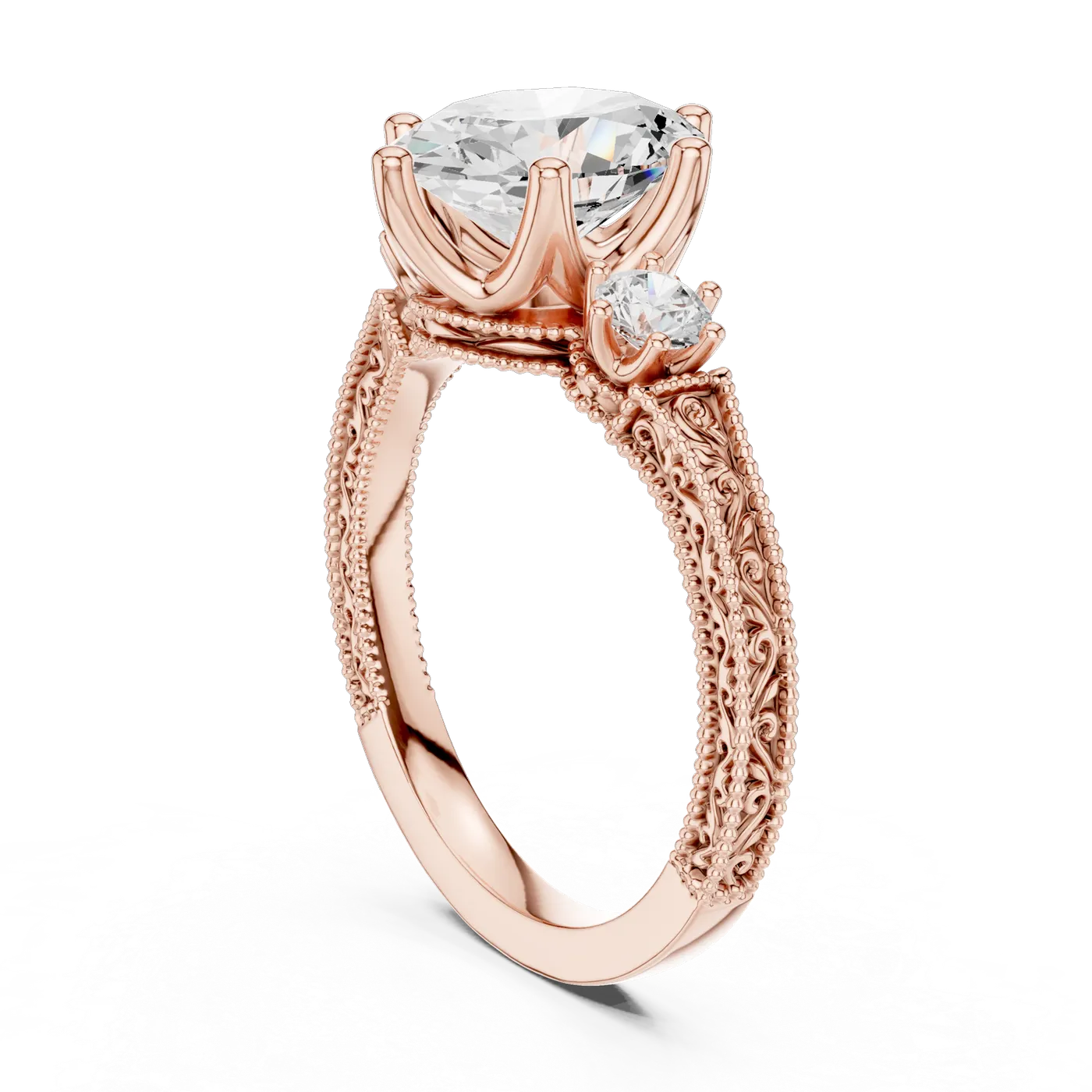 Bague de fiançailles Magnolia 1,76 ct n°4 en or rose 18 carats, diamant ovale, vue 1
