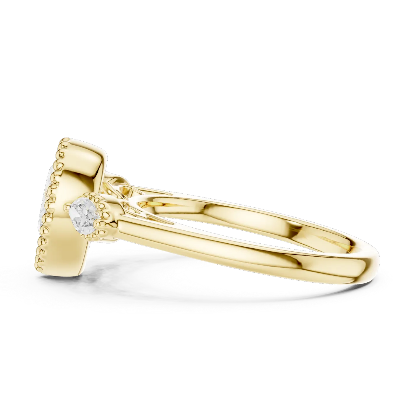 Bague de fiançailles Dahlia 1,28 ct en or jaune 18 carats, diamant poire, vue 3